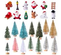 Vexthorion Miniature Ornament Kits 26pcs,Mini Xmas Style Figurines,Santa Claus Christmas Tree Snowman Reindeer Cute Resin Garden Micro Landscape Decor For Home Garden Party Decor Desktop Decoration