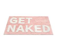 Vexthorion Non-Slip Bath Mat 40 x 60 cm Absorbent Soft Bathmat Machine Washable Microfiber Round/Rectangle/U/Funny Bathroom Rug Mats Decorative Carpet for Shower Bedroom (Get Naked Pink)