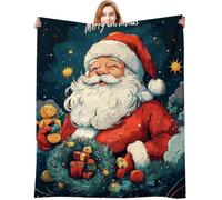 Vexthorion Santa Claus Blanket, Soft Santa Claus Flannel Fuzzy, Singele Sided For Bed Sofa Home Decor, Great Gift For Adults And Kids, 100×150 Cm