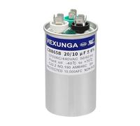 VEXUNGA 20/10 uF 20+10 MFD 370VAC or 440VAC Dual Run Start Round A/C Capacitor CBB65 Air Conditioner Capacitors for AC Unit Fan Motor Start or Heat Pump or Condenser Straight Cool