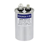 VEXUNGA 20uF 20 MFD 370VAC 440VAC 450VAC 50/60Hz CBB65 C65R Run Start Capacitor for AC Unit Fan Motor Start or Pool Pump or Air Condenser Straight Cool