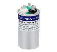 VEXUNGA 25/5 uF 25+5 MFD 370V or 440V Dual Run Start Round A/C Capacitor 25 5 uF 370 440 Volt VAC CBB65 Air Conditioner Capacitors for AC Unit Fan Motor Start or Heat Pump or Condenser Straight Cool