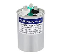 VEXUNGA 40/5 uF 40+5 MFD 370VAC or 440VAC Dual Run Start Round A/C Capacitor CBB65 CBB65B Air Conditioner Capacitors for AC Unit Fan Motor Start or Heat Pump or Condenser Straight Cool