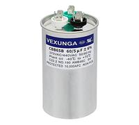 VEXUNGA 60/5 uF 60+5 MFD 370VAC or 440VAC Dual Run Start Round A/C Capacitor CBB65 CBB65B Air Conditioner Capacitors for AC Unit Fan Motor Start or Heat Pump or Condenser Straight Cool