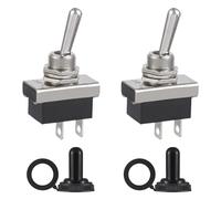 VEXUNGA KN3D-101 Switch 12 V Toggle Switch 2 Pin Waterproof On Off 25 A 12 Volt with Waterproof Cap (Pack of 2)