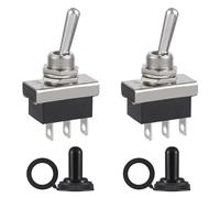 VEXUNGA KN3D-102 Toggle Switch 3-Pin Switch 12 V Waterproof On/On 25 A 12 Volt 3Pin 2Position with Waterproof Cap (Pack of 2)