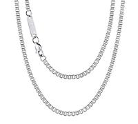 VEXXS Box Chain Necklace, 18K Real Gold Plated Venice Box Chain, Durable No Color Fading Gold Chain 2mm Rolo Chain Necklace Chain for Men Women