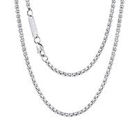 VEXXS Box Chain Necklace, 18K Real Gold Plated Venice Box Chain, Durable No Color Fading Gold Chain 2mm Rolo Chain Necklace Chain for Men Women