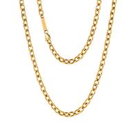 VEXXS Cable Chain Necklace, 18K Real Gold Plated Rolo Chain, Durable No Color Fading O Cross Cable Link Chain 2mm 3mm 6mm Gold Chain Necklace for Men Women
