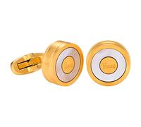 VEXXS Cufflinks for Men, Natural Agate Cufflinks and Natural Fritillaria Stone Cufflinks with 5 times 18K Real Gold Plating and 360° Mirror Polishing, Mens cufflinks gift (White-Fritillaria Stone)