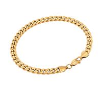 VEXXS Men's Bracelet, 18K Real Gold Plated 6mm Cuban Link Bracelet for Men, Durable No Color Fading Cuban Bracelet Men’s Gold Bracelet Mens Jewelry Gift,Street Wear Urban Fashion
