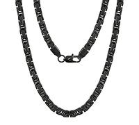 VEXXS Royal Byzantine Chain, 18K Real Gold Plated Gold Chain, Durable No Color Fading 4mm 6mm Men’s Necklace Chain Street Wear Hip Pop Necklace Chain Urban Fashion Jewelry (6mm-Black Gold, 20.00)