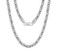 Vexxs Royal Byzantine Gold Chain, 18K Real Gold Plated, Durable No Fading 4mm & 6mm Men's Hip Hop Necklace Chain (6mm-White Gold, 22.00)