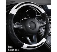 VEXY PU Leather Car Steering Wheel Cover for Renault Koleos 2017-2022, Auto Steering Wheel Protector Anti-slip Car Steering Wheel Cover Leather,White