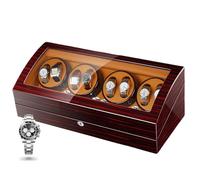 VEXYTRRON Automatic Watch Winder Box with 8 Winding Spaces and 9 Storage Compartments, Safety Locking Mechanism, Piano Paint Above with Blue Light, Quiet Rotation Device Case