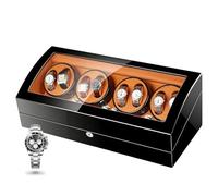 VEXYTRRON Luxury 8 Rotator Watch Winder with 9 Extra Storages, High-Gloss Finish Chest for Automatic Watches, Built-in LED Backlight and Japanese Silent Motor, Padded Cushions