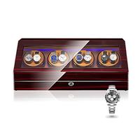 VEXYTRRON Watch Winder for 8 Automatic Watches Plus 9 Storage Spaces, Flagship Carbon Fiber Interior with Silent Motor, Anti-Magnetic Watch Spinner Device, AC Power Supply