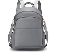 Veyarien Small Backpack for Women, Nylon Lightweight Small Backpacks Sturdy Little Casual Rucksack Travel Bag Daypack for Womens Girls Outdoor Travel Working Shopping, Fits 9.7'' iPad, 7L (Grey)