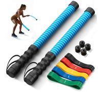 Veydra Ropeless Battle Ropes with Adjustable Weight & 5 Resistance Bands - Cordless Battle Ropes for Home Gym, Weighted Exercise Ropes for Strength Training & Full Body Workout for Women & Men