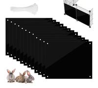 Veyera 12 PCS Pet Cage Liner Protection - Clear Rabbit Cage Plastic Edge Guard, with 100PCS Ties, Pet Cages Urine Guards for Guinea Pig, Hamster, Hedgehog, Chinchilla, Ferret, Bunny (Black)