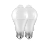 Veyera PIR Motion Sensor Light Bulb, Auto On/Off, Bayonet, Warm White 3000K | 2Pack 12W E27 Smart Light Bulbs Smart Life Bulb, Bayonet Pir Light Bulb for Front Door Stairs Garage Basement Corridor
