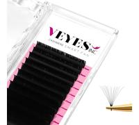 VEYES INC Cashmere Easy Fan Lashes Lash Extensions 0.03-0.07 C/CC/D Curl Mixed & Single Length Self Fanning Lashes Automatic Blooming for Professional Matte Black (0.05 CC 17mm)