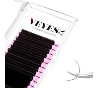 VEYES INC Cashmere Individual Lash Extension 0.07 CC Curl 8-16mm Lash Trays | 8-20mm Mixed & Single Length Eyelash Extensions Lash Trays, Matte Black for Lash Techs