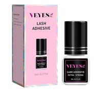 VEYES INC Eyelash Extensions Glue - Extra Strong Lash Glue 5ml 1 Sec Drying time Retention - 8 Weeks Black Adhesive for Semi-Permanent