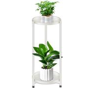 VeyFolzin.st Plant Stand, Metal Flower Pot Stand, Flower Pot Holder, Indoor and Outdoor Plant Holder for Patio Garden Balcony Living Room (2 Layers White)