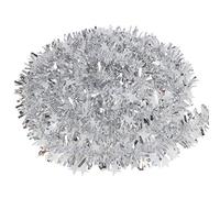 VEYLIN 10 Meter Sliver Xmas Decoration Tinsel with Star for Christmas Tree Home Office Supplies