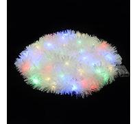 VEYLIN 10 Meter White Xmas Decoration Tinsel Garland with Multi-color LED Lights for Christmas Tree Home Office Supplies