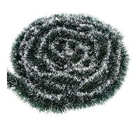 VEYLIN 10 Meters Green/White Christmas Tinsel Garland for Xmas Tree Home Office Party Supplies