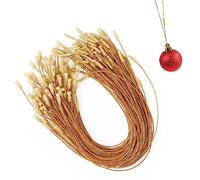 VEYLIN 100 Pcs 20cm Christmas Ornament Hanger String, Rope Fasteners Hooks Snap Lock String for Xmas Ornament Hanging Decorations (Gold)