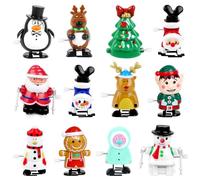 VEYLIN 12 Pack Christmas Crackers Christmas Wind Up Toys Assortments Christmas Stocking Stuffers Christmas Toys Christmas Chocolate for Kids Party Bag Fillers