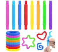 VEYLIN 16PCS Pop Tubes - Mini Fidget Toys for Kids Sensory Toys Toddler Colorful Pop Tube Stress Relieve and Learning Toys