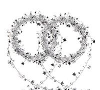 VEYLIN 2 Pack 25ft Star Shaped Tinsel Wire Garland for Christmas Trees Decoration (Silver)