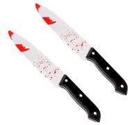 VEYLIN 2 Pack Halloween Bloody Knife Prop Decoration Party Costume Accessory 30cm Long