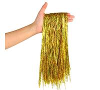 VEYLIN 2000 Strands Gold Tinsel Icicles Foil Fringe Tinsel Garland for Holiday Christmas Tree Decorations