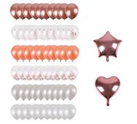 VEYLIN 51PCS Balloons Set - 12" Latex & 18" Foil Balloons with Gold Confetti, Helium & Air Compatible, for Birthday, Wedding, Baby Shower, Anniversary