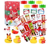 VEYLIN 6 Pack Christmas Crackers Christmas No-snap Crackers Christmas Fun Family Crackers for Kids Party Table Favor with Christmas Ducks, Party Hat & Joke