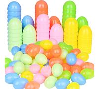 VEYLIN 60 Pieces Plastic Easter Eggs, 2.4 In Empty Surprise Eggs, Assorted Color Mini Easter Eggs, Arts, Basket Stuffers, Fillers, Classroom Prize Supplies Deco, Filling Treats, Easter Hunt Party