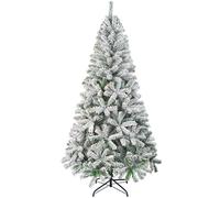 VEYLIN 6FT Snow Christmas Tree Aritifical Xmas Tree with Metal Stand