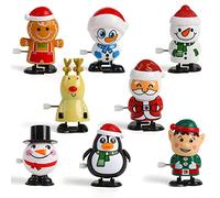 VEYLIN 8 Pack Christmas Wind Up Toy Assortments Christmas Stocking Stuffers Christmas Toys for Kids Party Bag Fillers