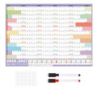 VEYLIN Academic Wall Planner 2026-2027, JULY 2026- JULY 2027 Wall Calendar A1 Yearly Planner With Stickers A1 Large 85cm X 62cm