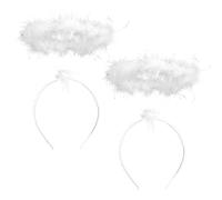 VEYLIN Angel Head Band,2 Pieces White Angel Halo Hoop for Christmas Carnival Costume Party