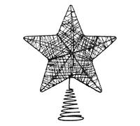 VEYLIN Black Christmas Tree Topper, Glittered Hollow Star Topper for Christmas Tree Ornament