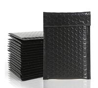 VEYLIN Black Poly Bubble Mailers, 50 Pack Bulk Padded Envelopes for Mailing, Waterproof Mailing Self Seal Polymailer Bags for Shipping 18x23cm