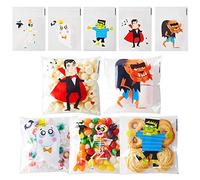 VEYLIN Cellophane Cookie Bag, 250 Pieces Clear Treat Bags Self-adhesive for Halloween Party Supplies
