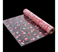 VEYLIN Cellophane Wrap Roll - 80CM x 30M Santa Christmas Wrapping for Gifts Flowers Hampers Baskets