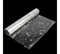 VEYLIN Cellophane Wrap Roll - 80CM x 30M Snowflakes Christmas Wrapping for Gifts Flowers Hampers Baskets